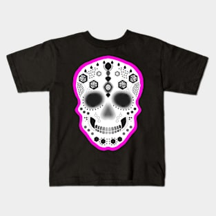 Bright Pink Sugar Skull Kids T-Shirt